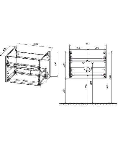 Тумба под раковину Vincea Chiara 60 VMC-2C600RO подвесная R.Oak