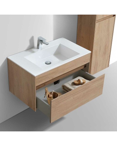 Тумба под раковину Vincea Chiara 80 VMC-2C800NO подвесная N.Oak