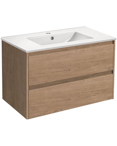 Тумба под раковину Vincea Gio 80 VMC-2G800NO подвесная N.Oak