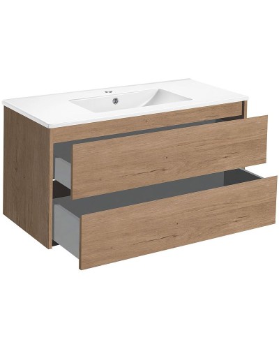 Тумба под раковину Vincea Gio 100 VMC-2G100NO подвесная N.Oak