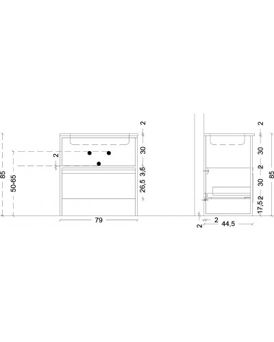 Тумба Boheme Armadi Art Loft 80 894-080-A подвесная Антрацит
