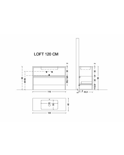 Тумба Boheme Armadi Art Loft 120 894-120-L подвесная Light Wood