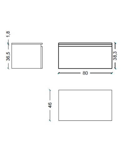 Тумба Boheme Armadi Art Flat Vallessi Uno-S 80 897-080-L подвесная Light oak