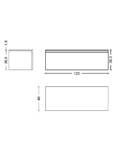 Тумба Boheme Armadi Art Flat Vallessi Uno-S 120 897-120-L подвесная Light oak
