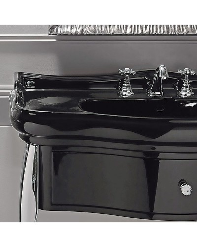 Тумба под раковину Kerasan Retro 100 7363K3 Черный глянец