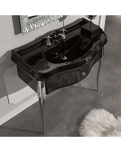 Тумба под раковину Kerasan Retro 100 7363K3 Черный глянец