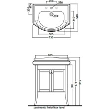 Тумба под раковину Kerasan Retro 65 734930 Белая матовая