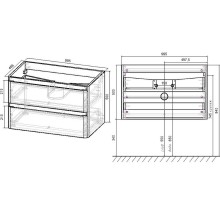 Тумба под раковину Vincea Vico 100 VMC-2V100CN подвесная Carbone