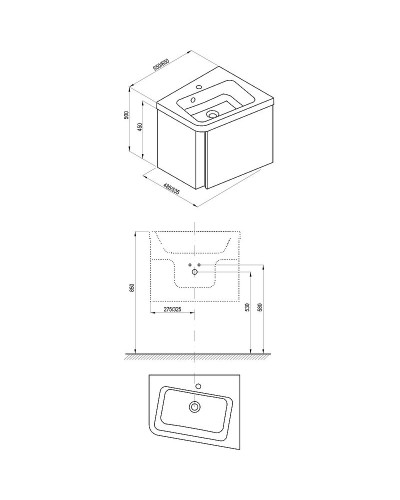 Тумба под раковину Ravak SD 10° 55 R X000000742 подвесная Белая глянцевая