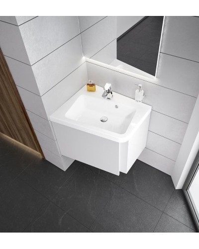 Тумба под раковину Ravak SD 10° 55 L X000000739 подвесная Белая глянцевая