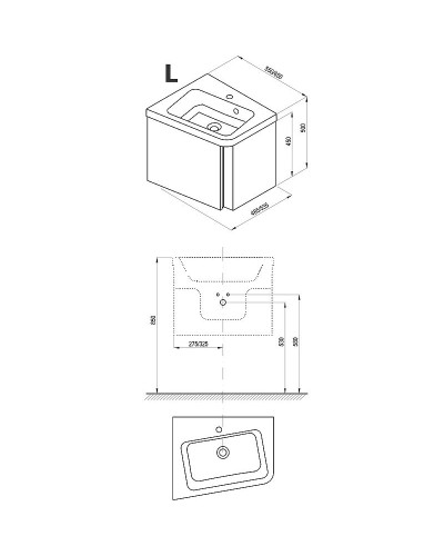Тумба под раковину Ravak SD 10° 55 L X000000741 подвесная Темный орех