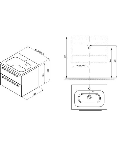 Тумба под раковину Ravak SD Chrome II 70 X000000920 подвесная Белая глянцевая