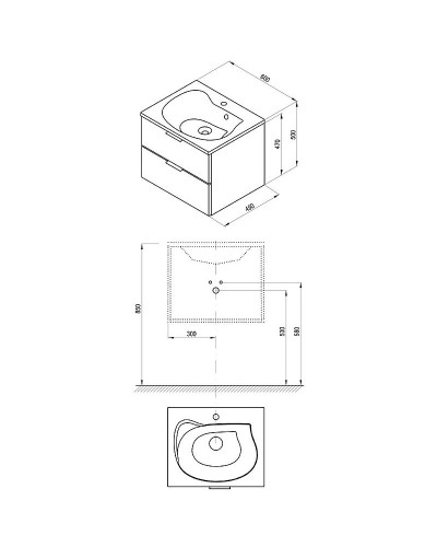 Тумба под раковину Ravak SD Rosa II 60 X000001494 подвесная Белая глянцевая