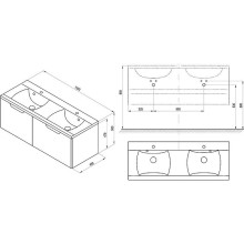Тумба под раковину Ravak SD Classic II 130 X000001482 подвесная Белая