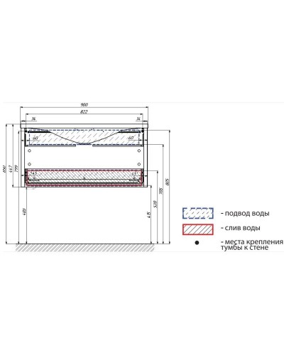 Тумба капучино/белый глянец 89 см Marka One Romb У67845