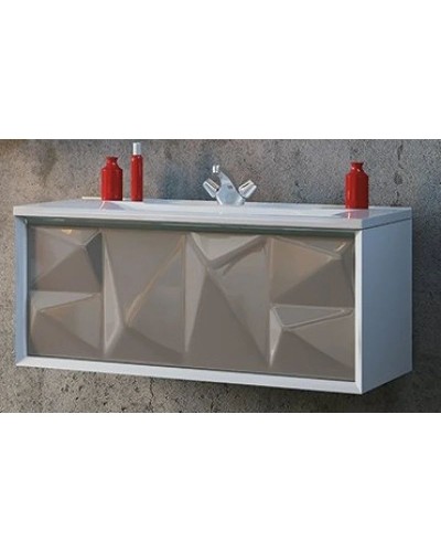 Тумба капучино/белый глянец 89 см Marka One Romb У67845