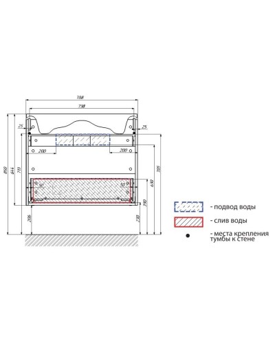 Тумба черный дикий камень/белый глянец 78,8 см Marka One Lacio У72819