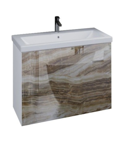 Тумба оникс/белый глянец 78,8 см Marka One Lacio У72816