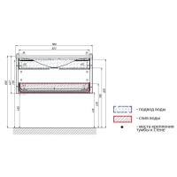 Тумба черный дикий камень/белый глянец 89 см Marka One Seattle У72809