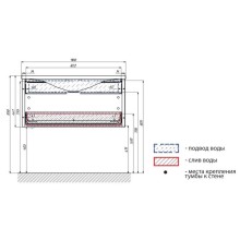Тумба черный дикий камень/белый глянец 89 см Marka One Seattle У72809