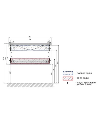 Тумба черный дикий камень/белый глянец 89 см Marka One Seattle У72809