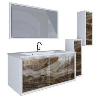 Тумба оникс/белый глянец 89 см Marka One Seattle У72806