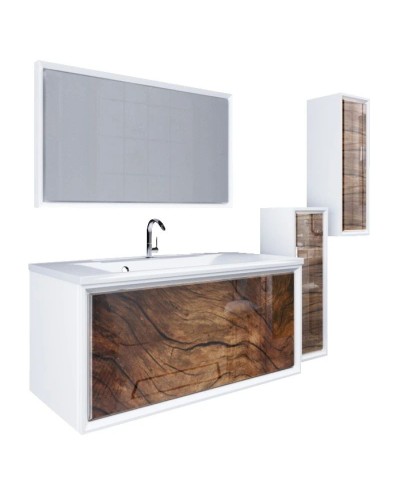 Тумба дерево/белый глянец 89 см Marka One Seattle У72807