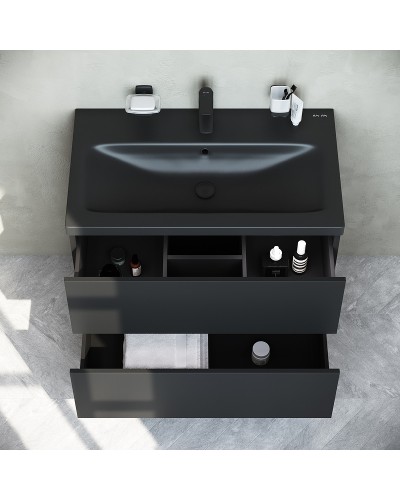 Тумба под раковину AM.PM Gem 75 M90FHX07522BM подвесная Черная матовая