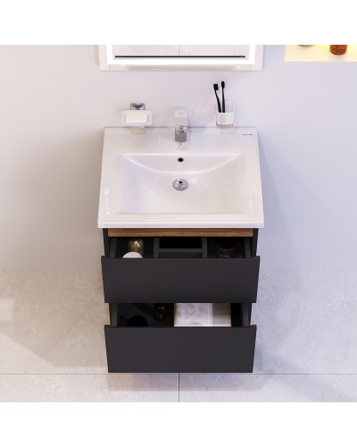 Тумба под раковину AM.PM X-Joy 55 M85AFHX0552BM подвесная Черная матовая