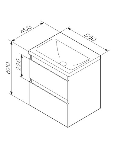 Тумба под раковину AM.PM X-Joy 55 M85AFHX0552BM подвесная Черная матовая