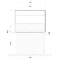 Тумба белый глянец 74,6 см 1Marka Соната У51040