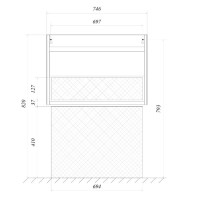 Тумба белый глянец 74,6 см 1Marka Соната У51041
