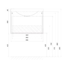 Тумба белый глянец 99,6 см 1Marka Этюд У51045