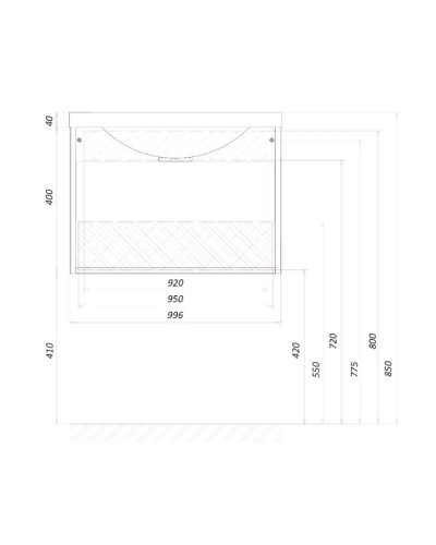 Тумба белый глянец 99,6 см 1Marka Этюд У51045