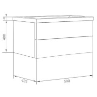 Тумба бетон/белый 59 см Marka One Mix У55905