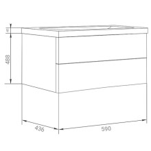 Тумба белый глянец 59 см Marka One Mix У56083