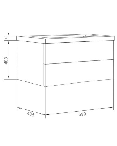 Тумба белый глянец 59 см Marka One Mix У56083