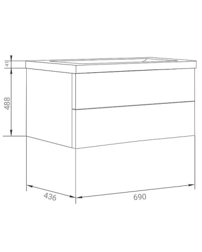 Тумба белый глянец 69 см Marka One Mix У57025