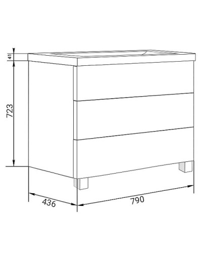 Тумба бетон/белый 79 см Marka One Mix У69540