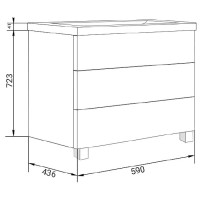 Тумба белый глянец 59 см Marka One Mix У69541