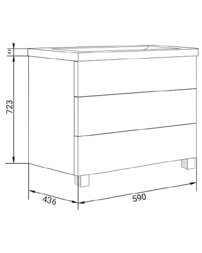 Тумба белый глянец 59 см Marka One Mix У69541