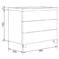 Тумба белый глянец 79 см Marka One Mix У69543