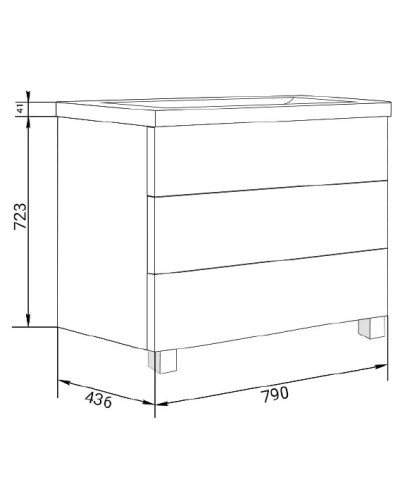Тумба белый глянец 79 см Marka One Mix У69543