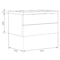 Тумба бирюзовый/белый 59 см Marka One Mix У69535