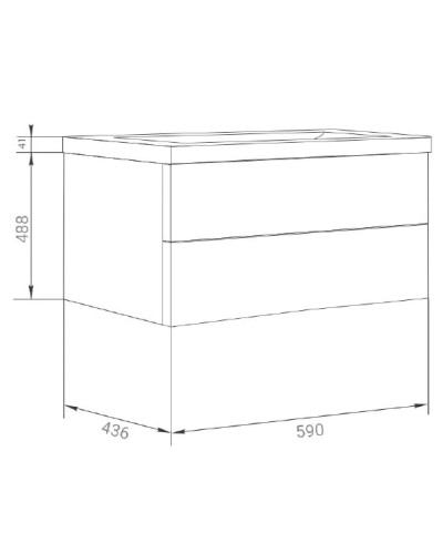 Тумба бирюзовый/белый 59 см Marka One Mix У69535