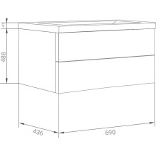 Тумба бирюзовый/белый 69 см Marka One Mix У69536