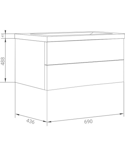 Тумба бирюзовый/белый 69 см Marka One Mix У69536