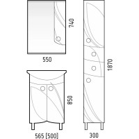 Тумба белый глянец 50 см Corozo Ультра Флора SD-00000362