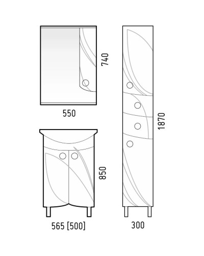 Тумба белый глянец 50 см Corozo Ультра Флора SD-00000362