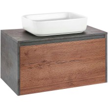 Тумба под раковину Vincea Mesa 80 VMC-2MS800TB подвесная T.Oak  Beton